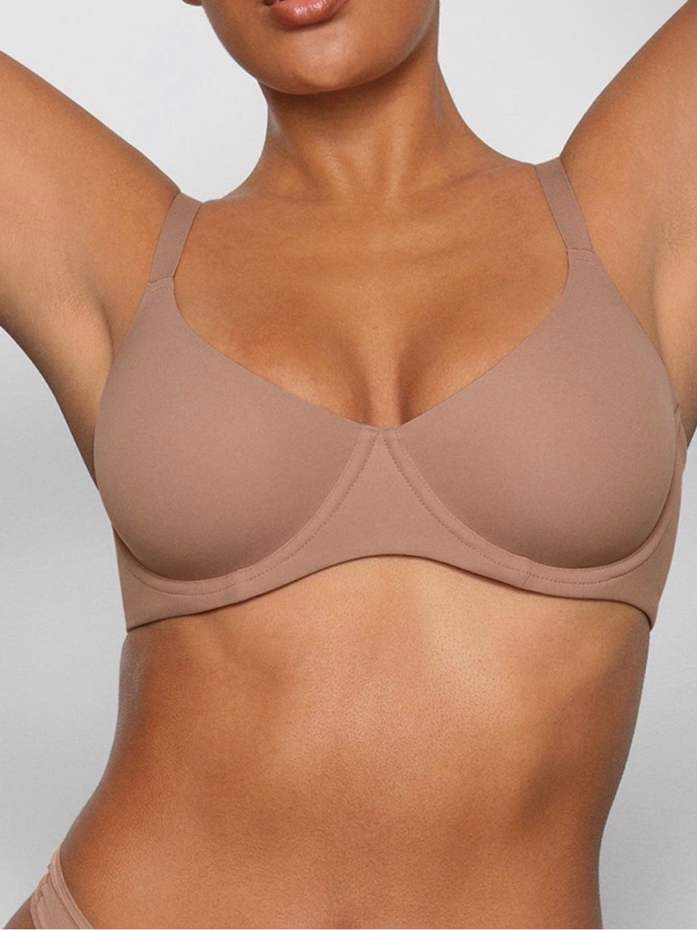 SKIMS Fits Everybody Unlined Demi Bra STYLE: BR-UWR-2293 Color Umber | Size 34H